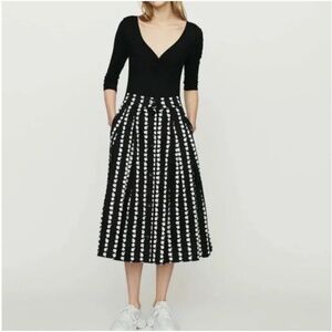 Maje Japhanie Pleated Daisy Print Skirt Size 3 or Large